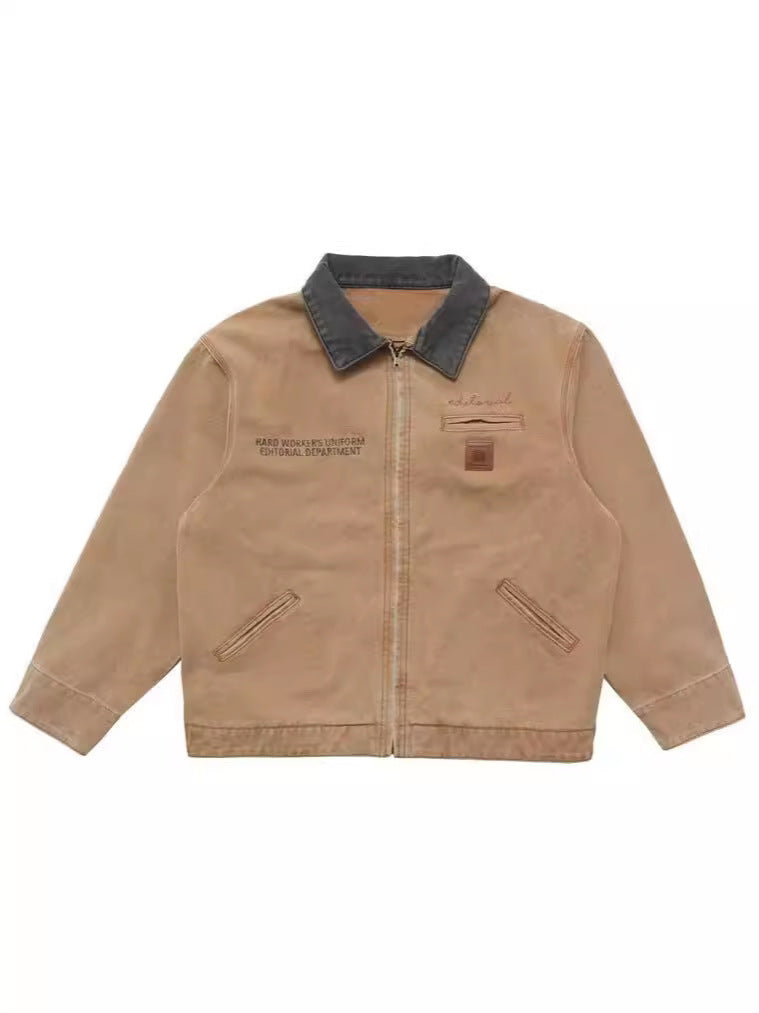 American Retro Washed Do The Old Cowboy Kaha Style Cargo Jacket Coat