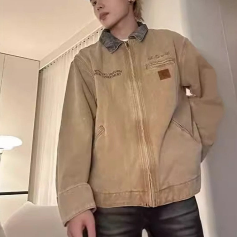 American Retro Washed Do The Old Cowboy Kaha Style Cargo Jacket Coat