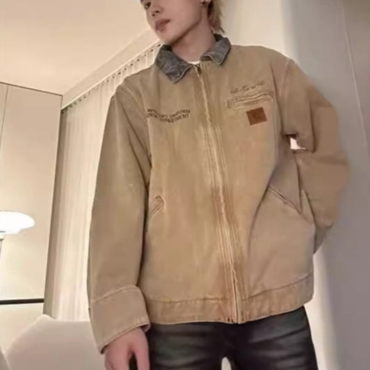 American Retro Washed Do The Old Cowboy Kaha Style Cargo Jacket Coat