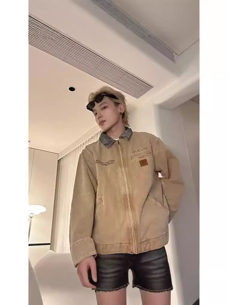 American Retro Washed Do The Old Cowboy Kaha Style Cargo Jacket Coat