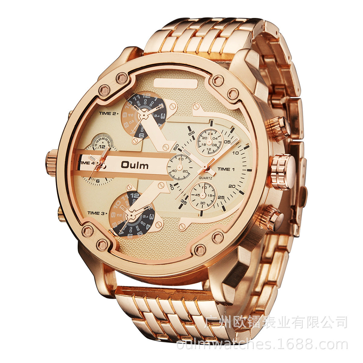 Radium Men's Classic Dual Time Zone Watch – Large Dial, Alloy Strap, Quartz Movement, Casual Fashion Design