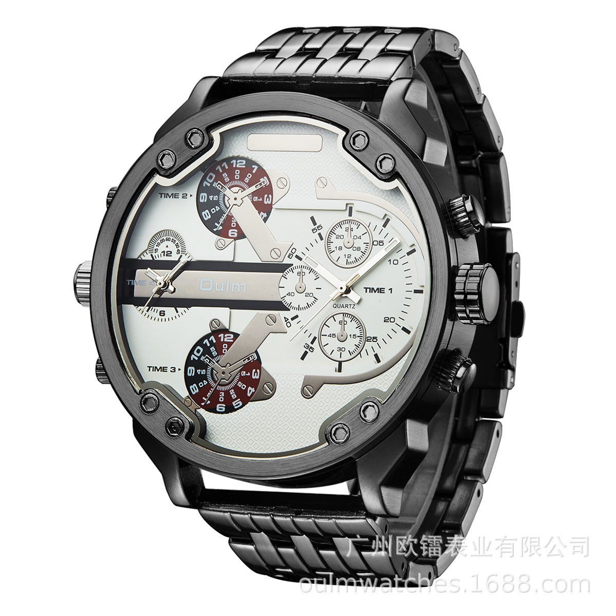 Radium Men's Classic Dual Time Zone Watch – Large Dial, Alloy Strap, Quartz Movement, Casual Fashion Design