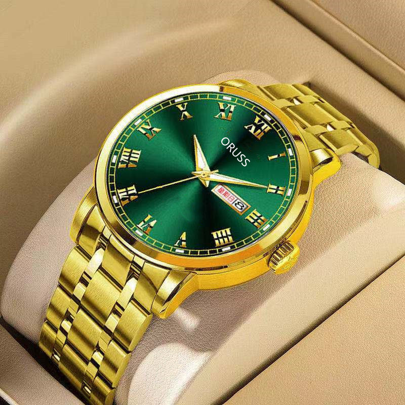 Men’s Elegant Business Quartz Watch – Waterproof, Stainless Steel Band, Mineral Glass, Automatic-Style Design