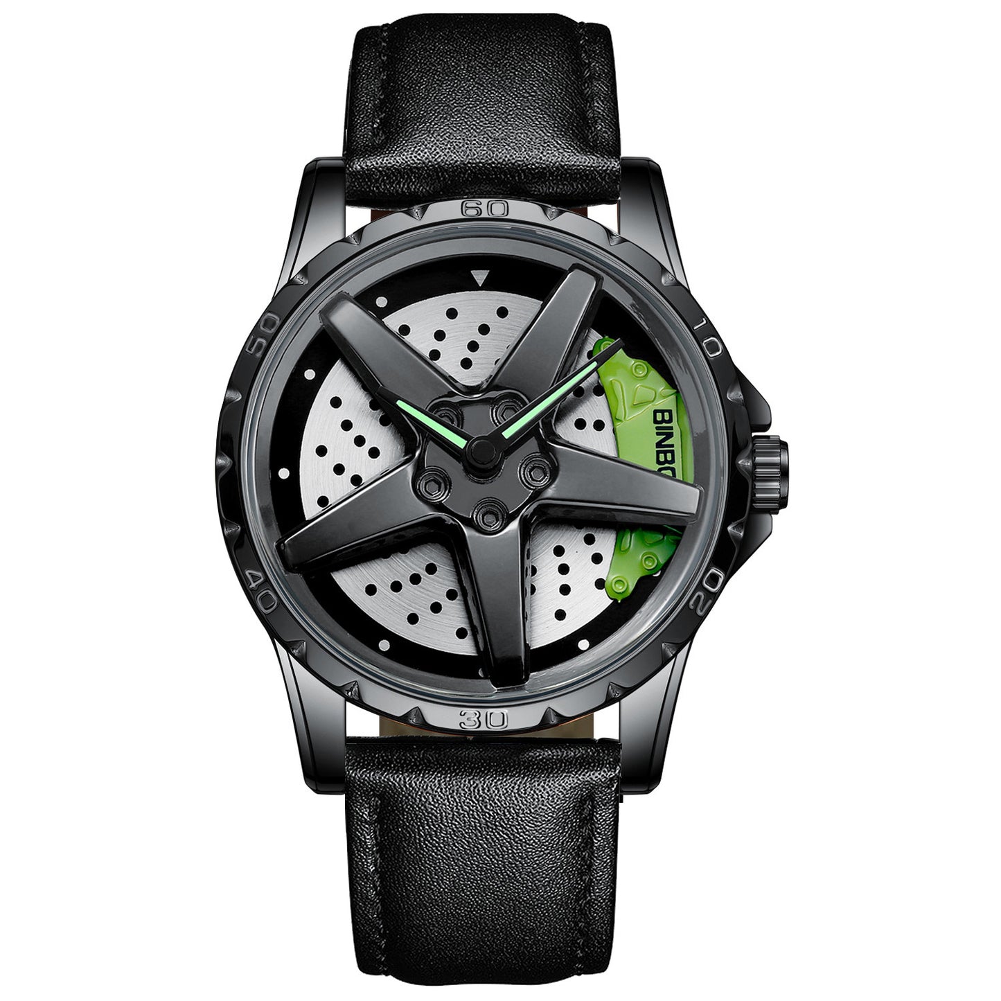Men’s Locomotive Car Wheel Watch – Automotive-Inspired Dial, Sporty Design, Quartz Movement