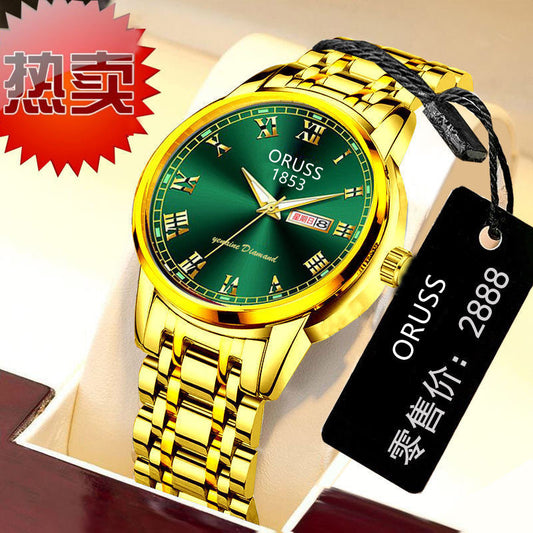 Men’s Elegant Business Quartz Watch – Waterproof, Stainless Steel Band, Mineral Glass, Automatic-Style Design