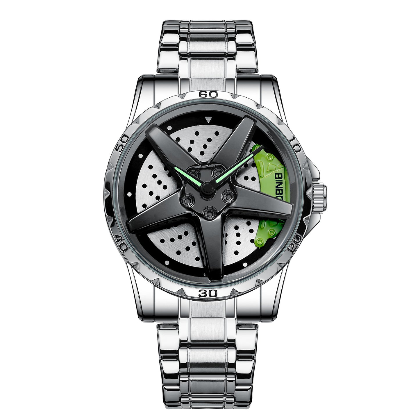 Men’s Locomotive Car Wheel Watch – Automotive-Inspired Dial, Sporty Design, Quartz Movement