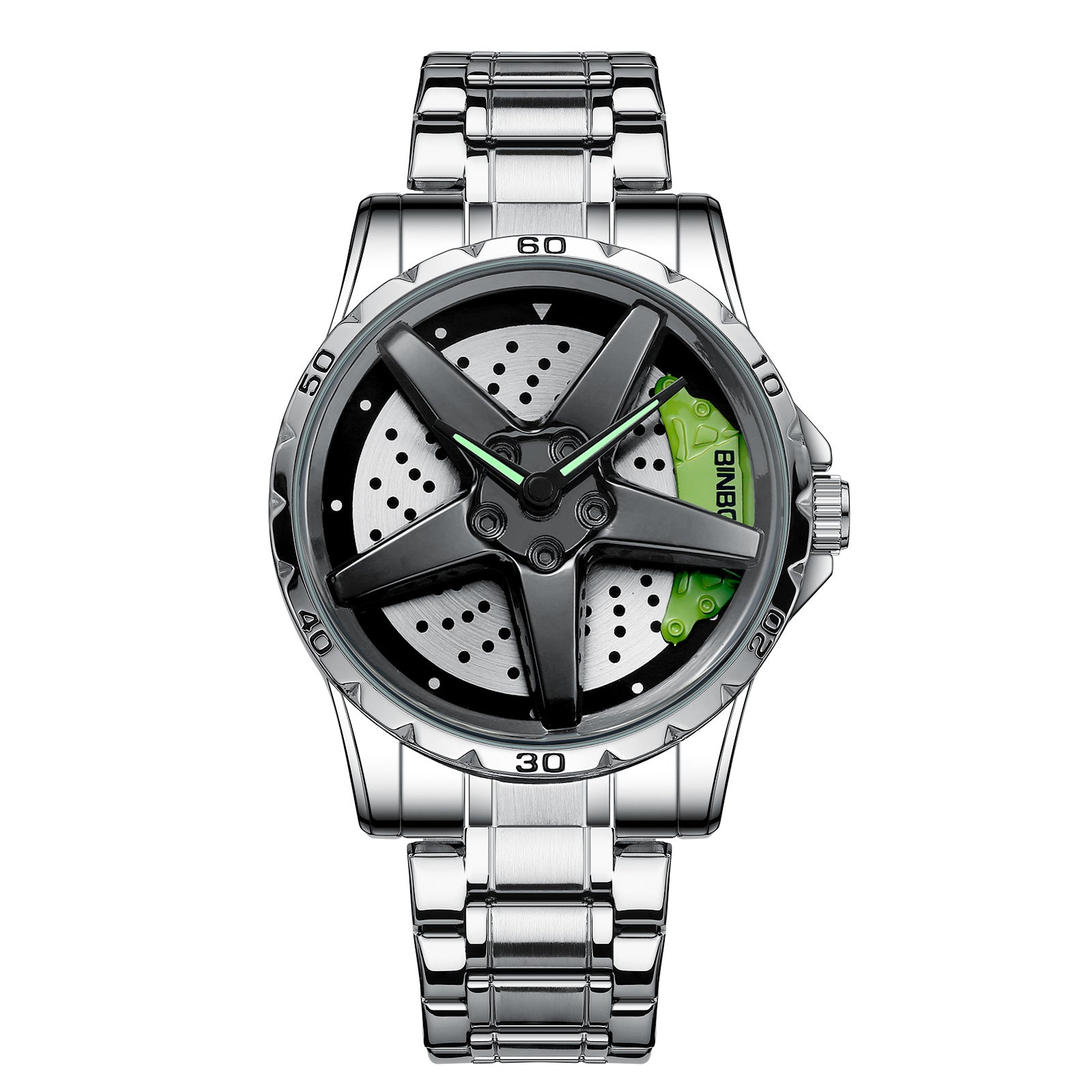 Men’s Locomotive Car Wheel Watch – Automotive-Inspired Dial, Sporty Design, Quartz Movement