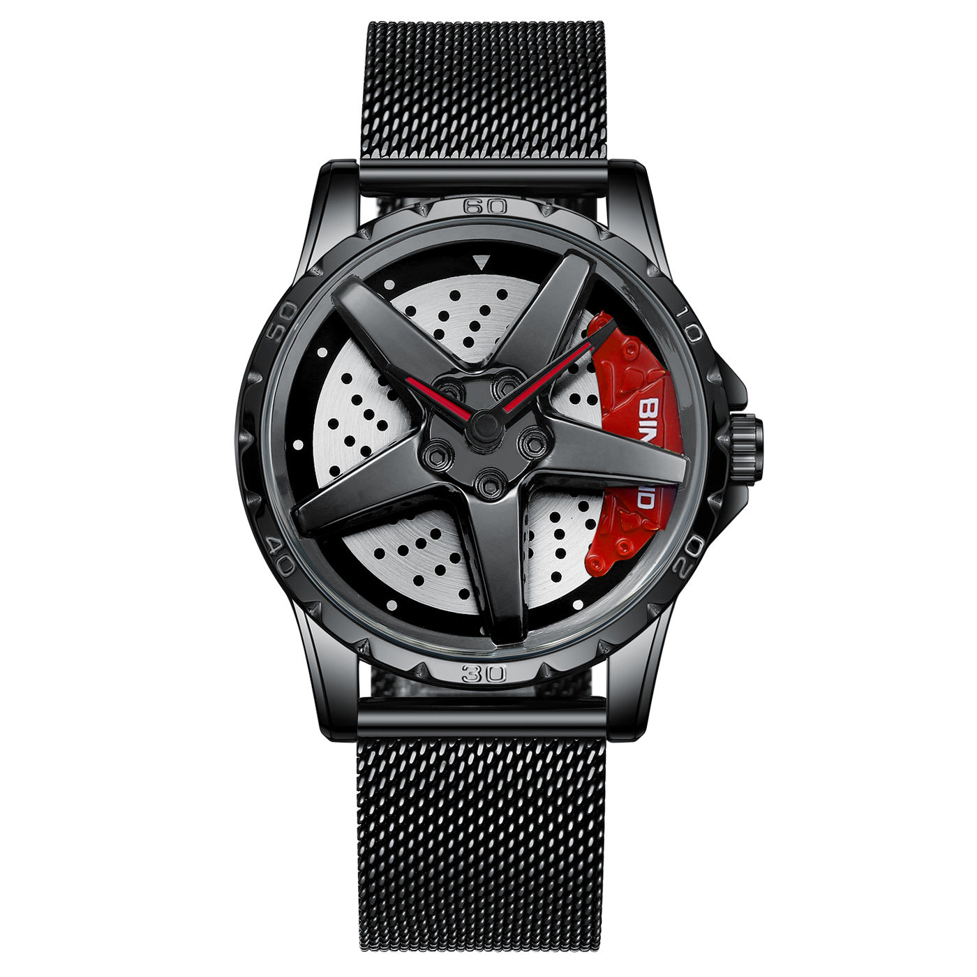 Men’s Locomotive Car Wheel Watch – Automotive-Inspired Dial, Sporty Design, Quartz Movement