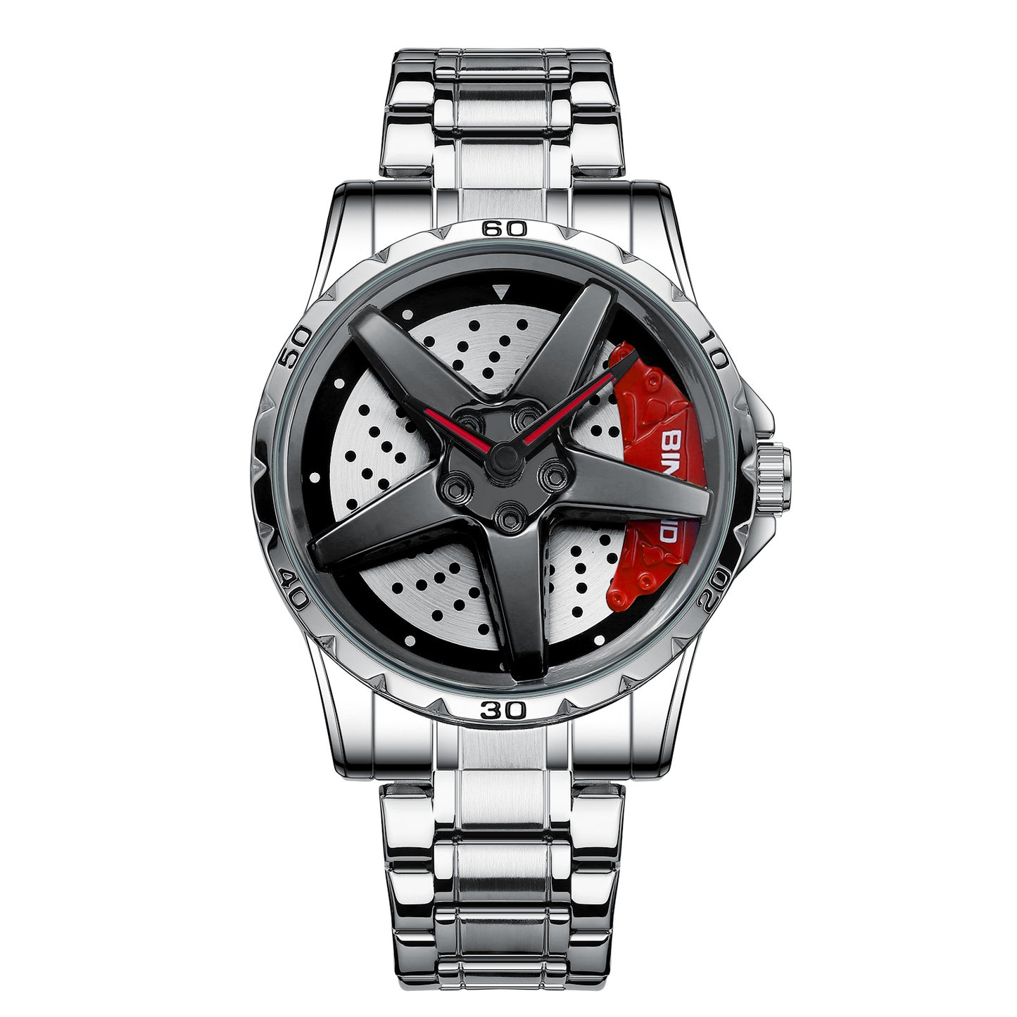 Men’s Locomotive Car Wheel Watch – Automotive-Inspired Dial, Sporty Design, Quartz Movement