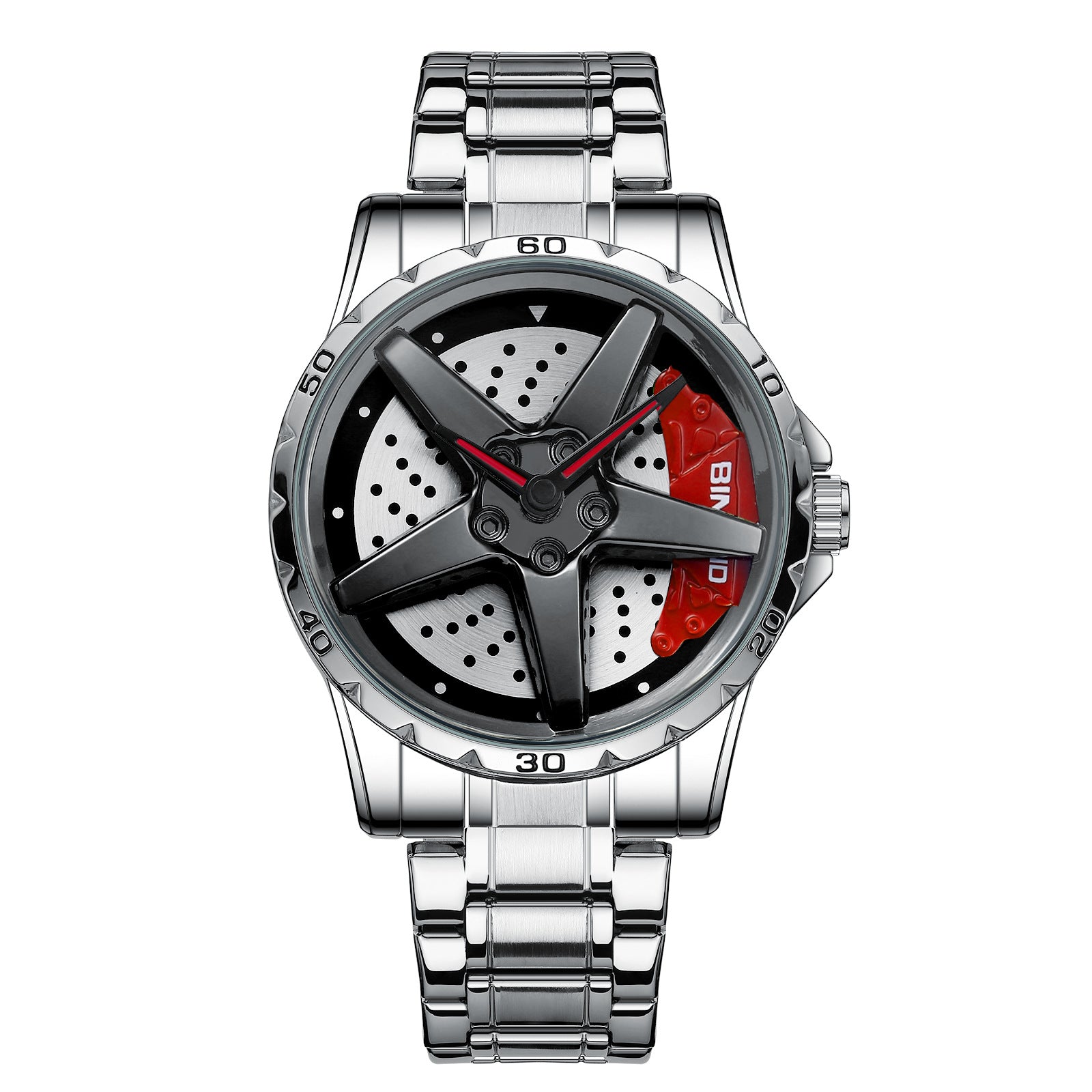 Men’s Locomotive Car Wheel Watch – Automotive-Inspired Dial, Sporty Design, Quartz Movement