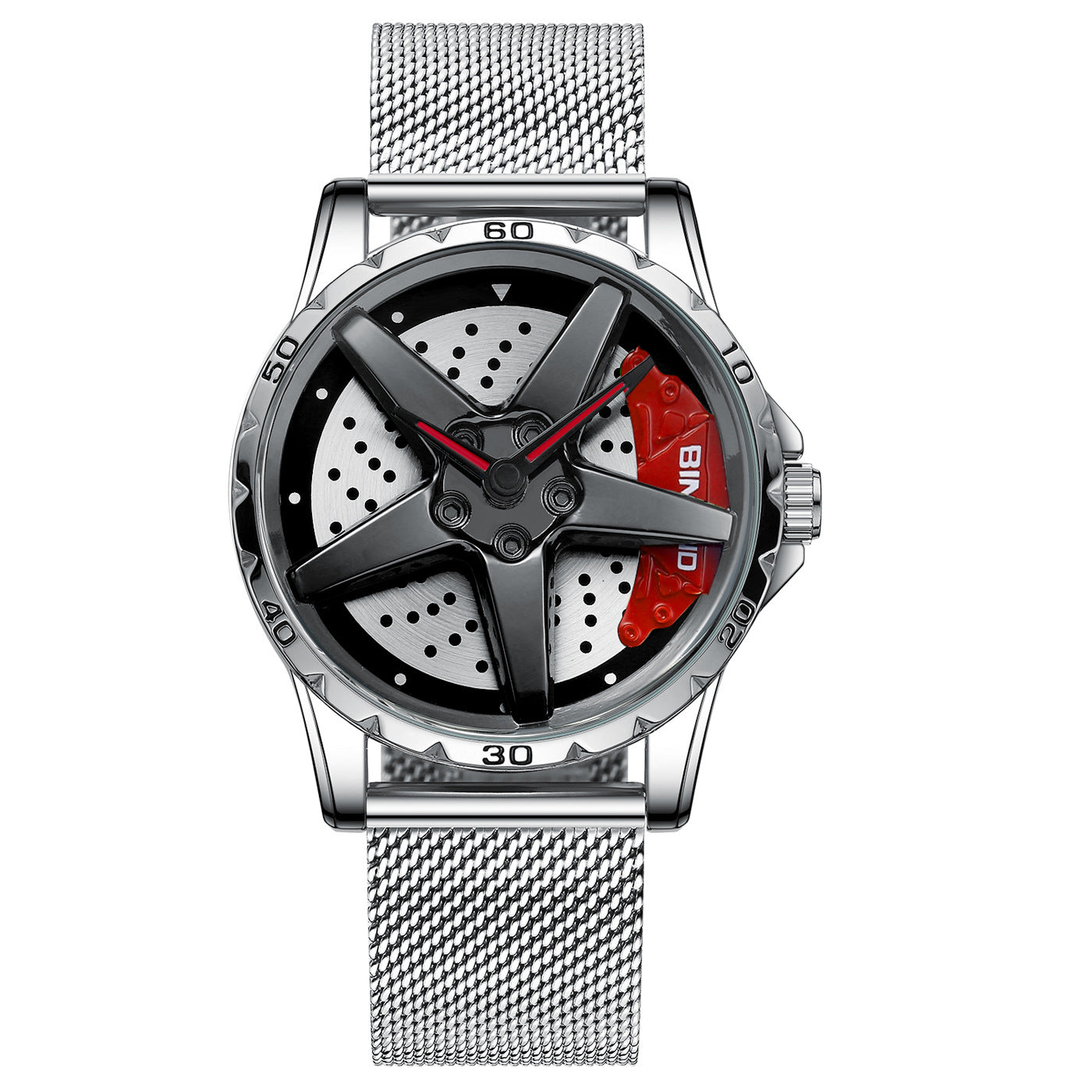 Men’s Locomotive Car Wheel Watch – Automotive-Inspired Dial, Sporty Design, Quartz Movement