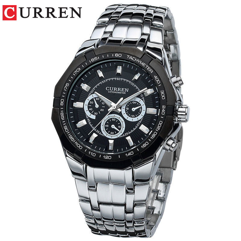 Men's Business Fashion Quartz Watch – Precision Timekeeping, Decorative Three-Eye Dial, Stainless Steel Band