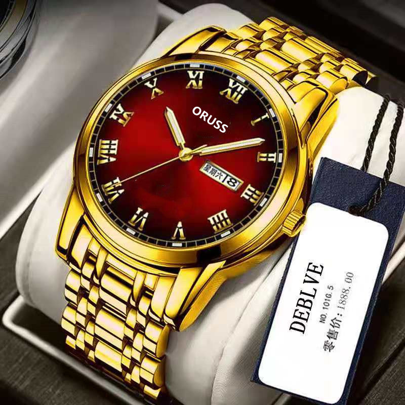 Men’s Elegant Business Quartz Watch – Waterproof, Stainless Steel Band, Mineral Glass, Automatic-Style Design